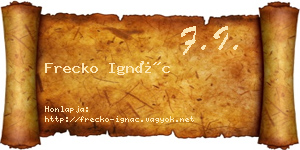 Frecko Ignác névjegykártya